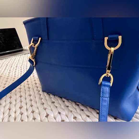 Mansur Gavriel Lady Bag $695 Royal Blue Vegetable Tanned Leather Like New - Picture 8 of 15
